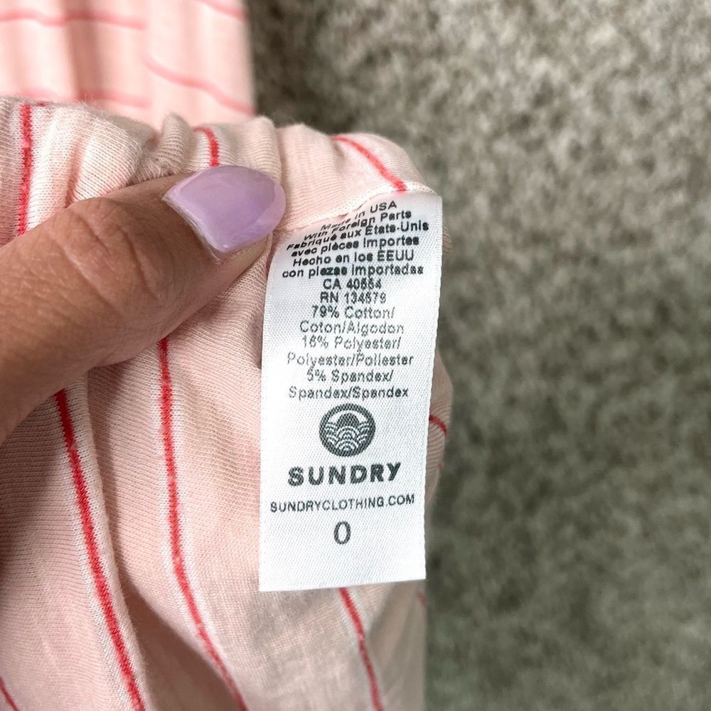 Sundry Dress Women’s 0 / XS / 0-2 Isola Bella Pink Striped Sleeveless Racerback - Picture 8 of 10